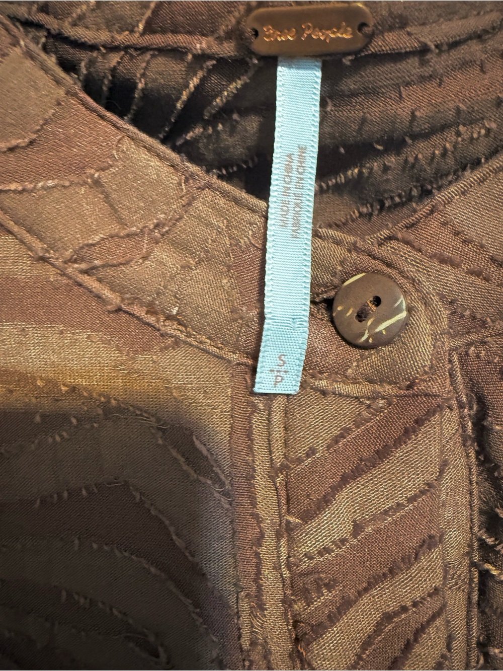 Free People Brown Textured Button-Front Tunic - Picture 2 of 3